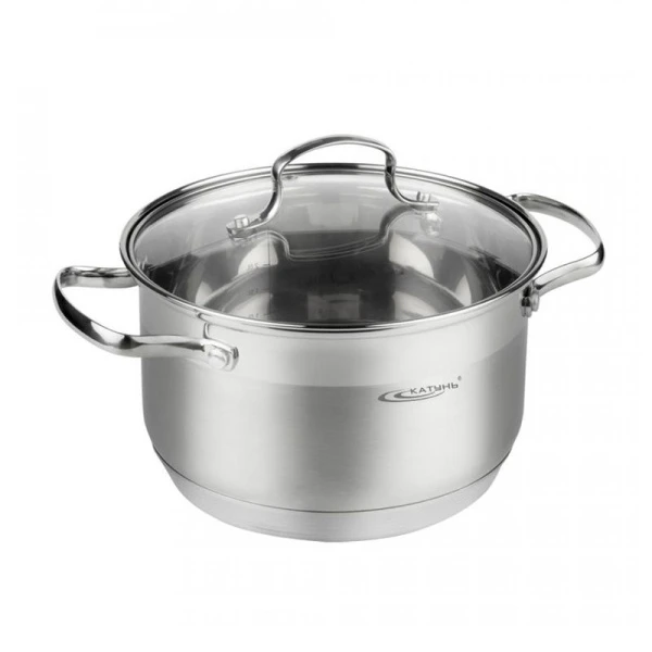 Кастрюля 3,4л h12,5см нерж.сталь ГАММА стекл.крышка d20см индукция КТ20-D-20 (4)