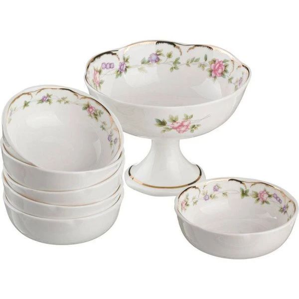 Набор для варенья 7пр Конфетница+6розеток d14/10см фарфор КВИН МЭРИ (12) (10218040/