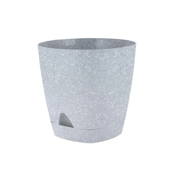 Горшок для цветов 650мл 11см пластик Amsterdam светлый камень с прикорневым поливом (12)