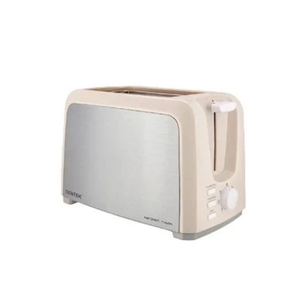 Тостер нерж.сталь Centek СТ-1429 бежевый 750Вт,7 ур.прожарки,2тоста,поддон,стоп,подогрев,размор.(4)