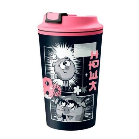 Термостакан 350мл пластик СМЕШАРИКИ черный (6)