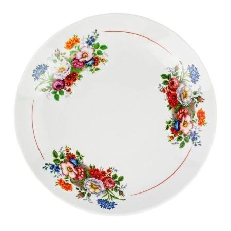 Блюдо для пиццы 30см фарфор БУКЕТ ЦВЕТОВ (5)