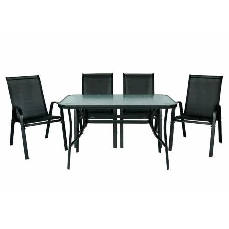 Набор мебели иск.ротанг Сан-Ремо (4 кресла, стол 120*70см) черный  SC-092KD/SC-090 (1)