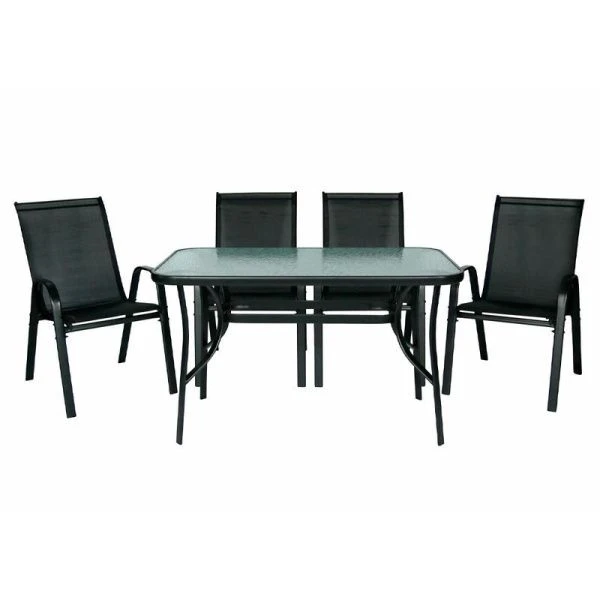 Набор мебели иск.ротанг Сан-Ремо (4 кресла, стол 120*70см) черный  SC-092KD/SC-090 (1)