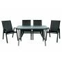 Набор мебели иск.ротанг Сан-Ремо (4 кресла, стол 120*70см) черный  SC-092KD/SC-090 (1)