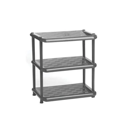 Полка для обуви 3 секции 497*307*560мм пластик УНИВЕРСАЛ графитовый (3)