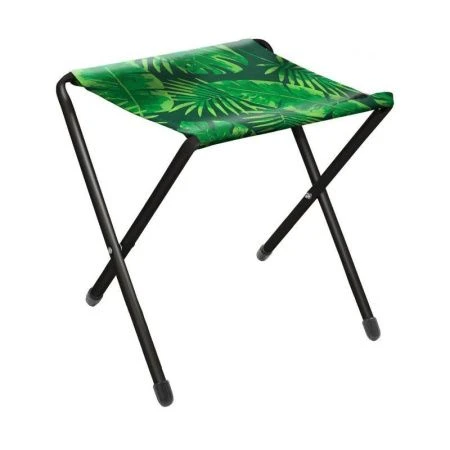 Стул складной дачный 36*36*90см металл (max нагр.90кг) сиденье ткань с троп.листьями темный ДС (5)