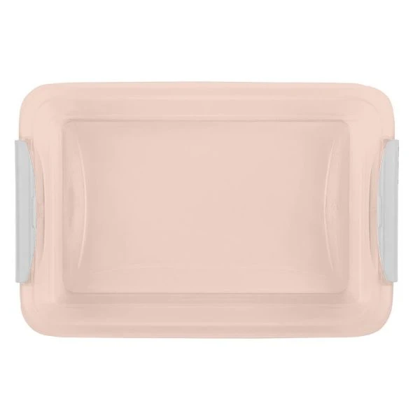 Контейнер пищевой 700мл пластик Helsinki с защёлками прямоугольныйй персиковая карамель (24)