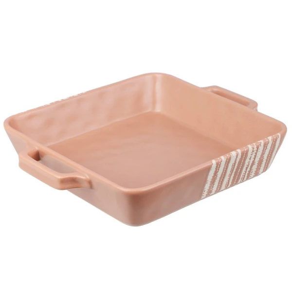 Форма для запекания 1,2л керамика квадратная с ручками 26*21*5см бежевая (6)