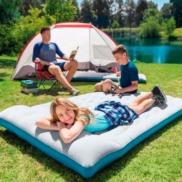 Матрас надувной одноместный флок ПВХ Camping 189*72*20см до 136кг (6)