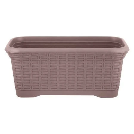 Балконный ящик 7л пластик Rattan съемный поддон 410*205*177мм французский платан (6)