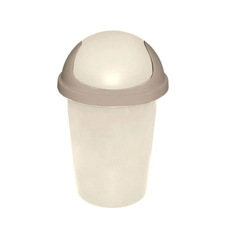 Контейнер для мусора 10л пластик Rambai светло-бежевый с подвижной крышкой (10) 221303625/01