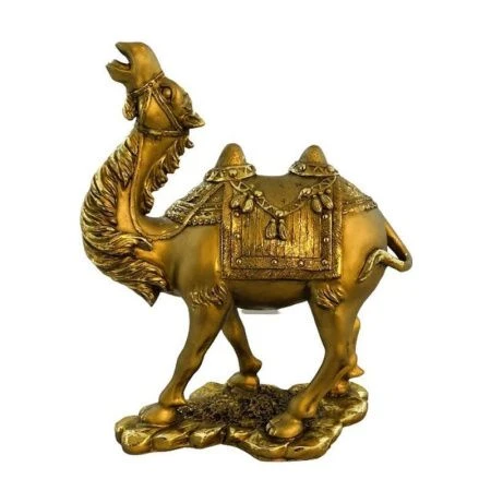 Фигурка Верблюд на камне полистоун 38*31см бронза с позолотой