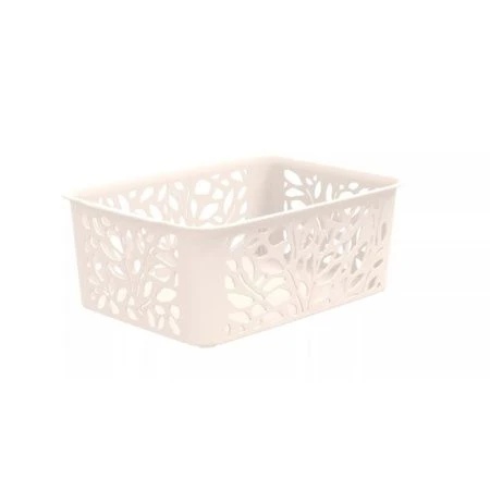 Корзинка 4л 258*186*100мм пластик Leaves молочный (22)