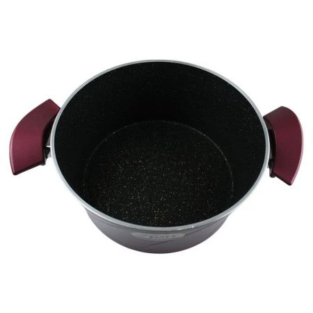 Кастрюля 24см алюминий АП МАРИЯ со стекл.крышкой красный кроме индукции