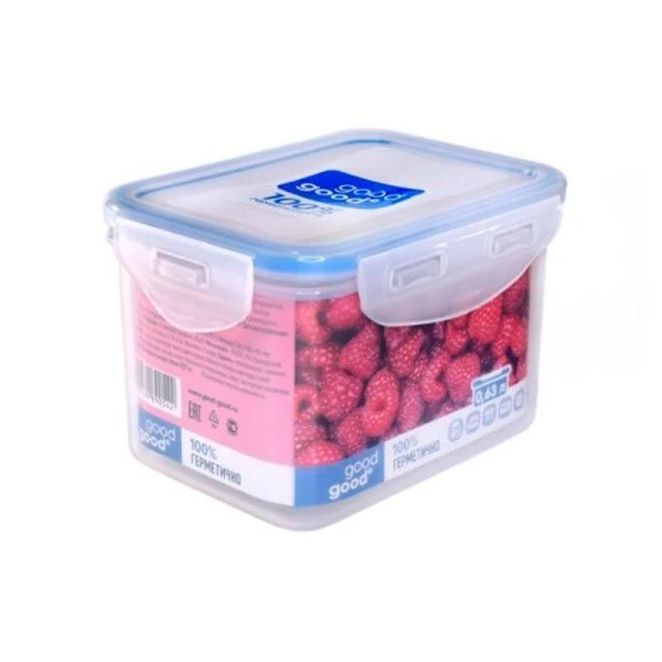 Контейнер пищевой 630мл 130*100*85мм пластик Good&Good герметичный с защелками 02-2 (40)