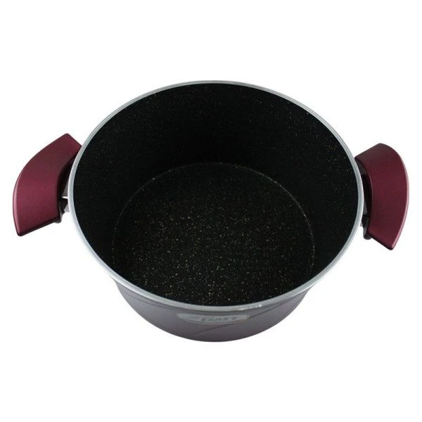 Кастрюля 24см алюминий АП МАРИЯ со стекл.крышкой красный кроме индукции