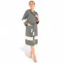 Халат пештемаль 100% хлопок с капюшоном ELMAS M черный