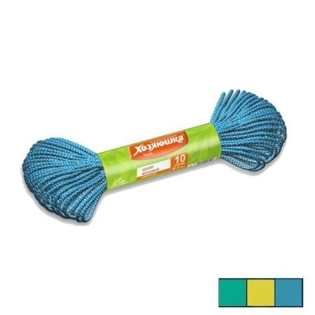 Веревка бельевая 10м 4мм ХОЗЯЮШКА цветная (100)