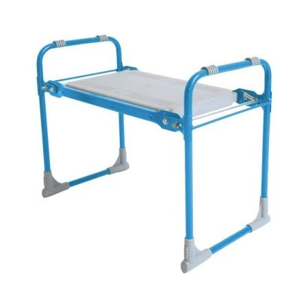 Скамейка складная дачная 56*60*42,5см пластик (max нагр.100кг) голубой СК (1)