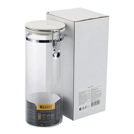 Банка для сыпучих продуктов 1500мл стекло Desco с фиксатором 74-703 (12)