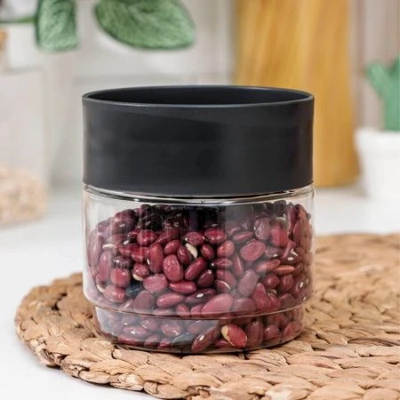 Банка для сыпучих продуктов 500мл пластик Asti черный (24) 221102630/02