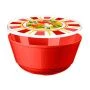 Миска 2л пластик Bergamo СИЛИЦИЯ с крышкой красный (20) 223135206/04