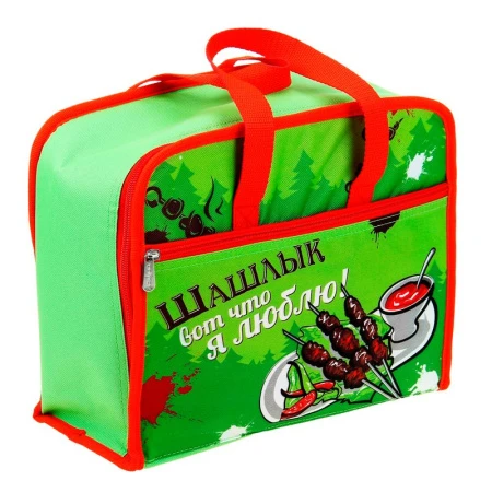 Набор для пикника на 4 персоны ШАШЛЫК.ВОТ ЧТО Я ЛЮБЛЮ! (35пр) 32*26*10см 1018585