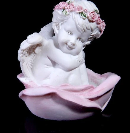 яяяФигурка Ангел в бутоне розы 6х6х6см 872508
