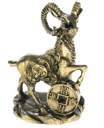 яяяНэцкэ бронза Козёл с монетами полистоун 9,5*6,5*4,5см 603381