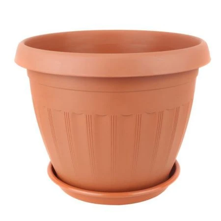 Кашпо 11л пластик АФРОДИТА №7 коричневый с поддоном (12)