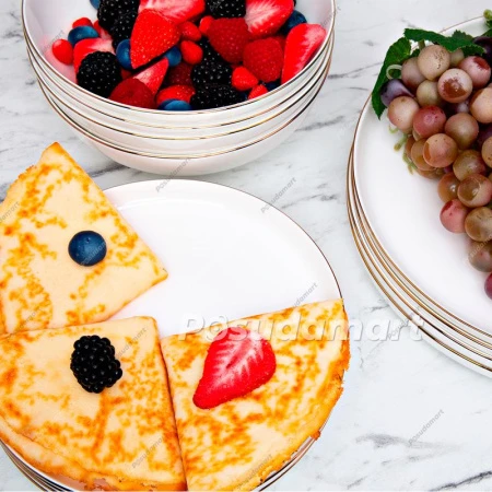 Столовый набор 12пр фарфор КАШЕМИР ГОЛД на 4 персоны белый с золотистым кантом под.уп.