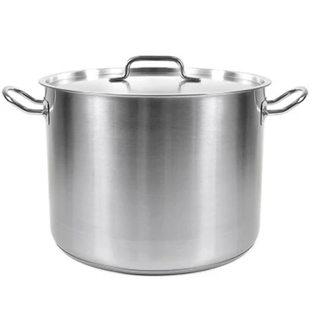 Кастрюля 13л нерж.сталь ОБЩЕПИТ d28см h21см толщина стенок 0,8мм индукция КТ-ОБ-13 (2)