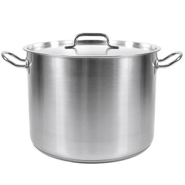 Кастрюля 13л нерж.сталь ОБЩЕПИТ d28см h21см толщина стенок 0,8мм индукция КТ-ОБ-13 (2)