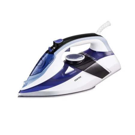 Утюг пластик Centek CT-2318 голубой 2800Вт 350мл,3м,керам.подошва,25гр/мин,капля-стоп,самоочистка(6)