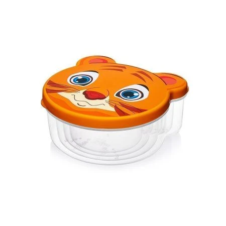 Набор контейнеров пищевых 4пр пластик Pets с оранжевой крышкой (24)