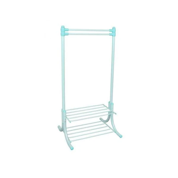 Вешалка гардеробная ВМ3 Мини с полкой для обуви 600*460*1190мм металл салатовая (1)