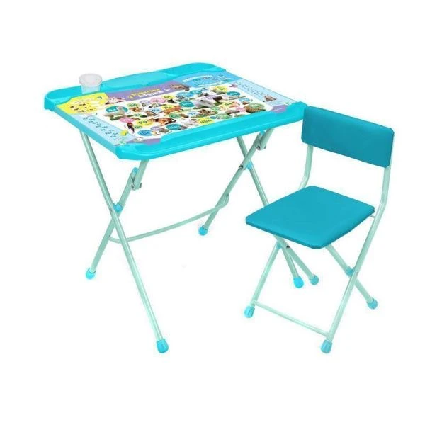 Комплект (стол 580, пенал, стул иск.замша) металл/пластик НАШИ ДЕТКИ КНД4/3 Пушистая азбука (1)