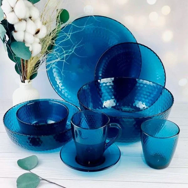 Столовый набор 43пр стекло ИДИЛЛИЯ ЛОНДОН ТОПАЗ (1)