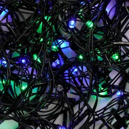 Гирлянда эл. вьюн 10м СНОУ БУМ 200LED, мультицвет, 8 реж., ПВХ черный, коннектор, 220В