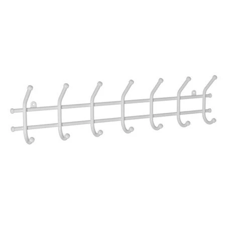 Вешалка 7 крючков настенная металл Норма белая 67,5*8*16,5см (10)