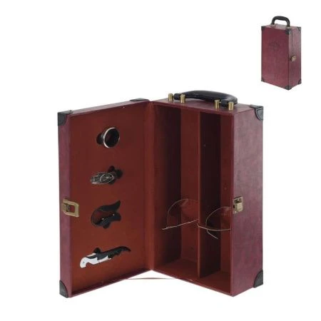 Шкатулка для бутылок с набором сомелье 19,5*12*35см дерево (10)