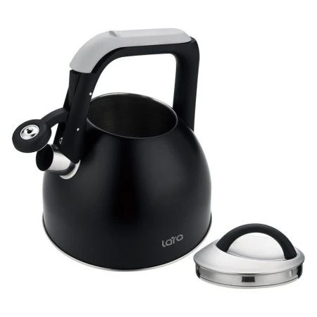 Чайник со свистком 2,7л нерж.сталь СИРИУС матовый черный, нейлон,ручка, индукц.капс.дно LR00-98 (6)