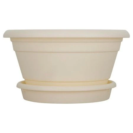 Горшок для цветов 500мл пластик Athena с поддоном белоснежный жасмин (10)