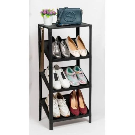 Полка для обуви 4 секции пластик VIKEA 445*295*1005мм черный (1)