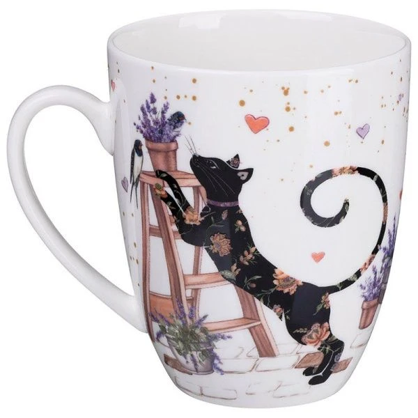 Кружка 430мл фарфор ЛАВАНДОВЫЕ КОТЫ (24)