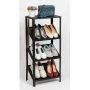 Полка для обуви 4 секции пластик VIKEA 445*295*1005мм черный (1)