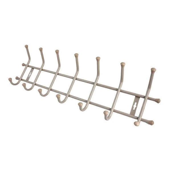 Вешалка 7 крючков настенная 680*215мм металл бежевый металлик ВНТ7 (5)