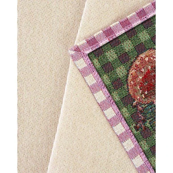 Салфетка 44*140см гобелен ПРИНЦЕССА лиловая клетка