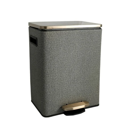 Контейнер для мусора 12л пластик квадратное черное с педалью JC-14048-2 (6)